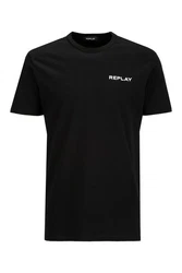 Replay T-Shirt Piece Dyed Heavy Cotton Jersey Blau/Schwarz/Rot