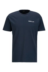 Replay T-Shirt Piece Dyed Heavy Cotton Jersey Dunkelblau/Blau/Türkis/Hellblau