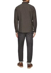 s.Oliver Langarmhemd Regular Fit mit Button-Down-Kragen Braun/Dunkelbraun/Dunkelgrün/Rot