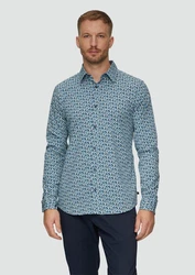 s.Oliver Langarmhemd Slim Fit Blau/Hellblau