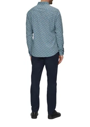 s.Oliver Langarmhemd Slim Fit Blau/Hellblau
