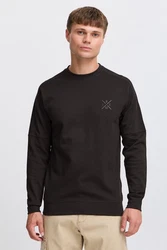 Indicode Rundhalspullover IDAlbix Sweatshirt Schwarz/Dunkelgrau/Beige