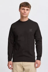 Indicode Rundhalspullover IDAlbix Sweatshirt Schwarz/Dunkelgrau/Beige