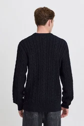 Casual Friday Strickpullover CFKARL Cable Crew Neck Knit Dunkelblau/Schwarz/Blau