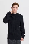 Casual Friday Strickpullover CFKARL Cable Crew Neck Knit Dunkelblau/Schwarz/Blau
