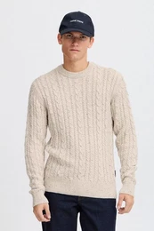 Strickpullover CFKARL cable crew neck knit with neps gemtlicher Pullover