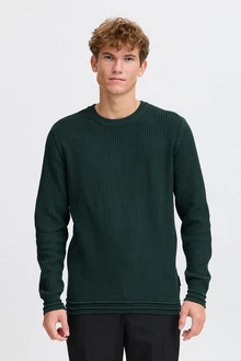 Casual Friday Strickpullover CFKARL Crew Neck Knit Dunkelgrün/Grün