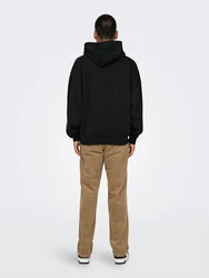 ONLY & SONS Hoodie Kapuzenpullover loose fit Kängurutasche Kapuze langarm (8157) Schwarz (8157)