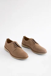 Next Derby-Schuhe aus Leder Schnürschuh Beige/Braun/Khaki