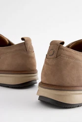 Next Derby-Schuhe aus Leder Schnürschuh Beige/Braun/Khaki