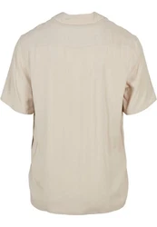 URBAN CLASSICS Langarmhemd Viscose Camp Shirt Khaki/Beige