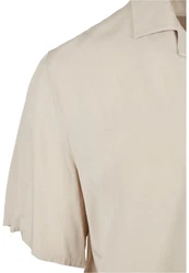 URBAN CLASSICS Langarmhemd Viscose Camp Shirt Khaki/Beige