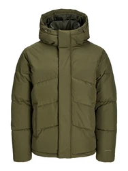 Jack & Jones Steppjacke JJWORLD PUFFER JACKET Dunkelgrün/Grün