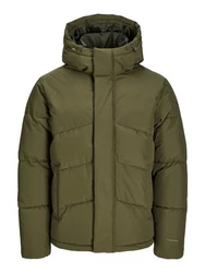 Jack & Jones Steppjacke JJWORLD PUFFER JACKET Dunkelgrün/Grün
