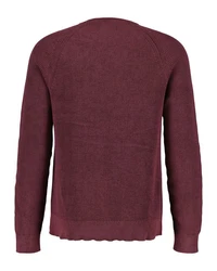 Gant Rundhalspullover WASHED RIB C-NECK Dunkelrot/Bordeaux