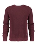 Gant Rundhalspullover WASHED RIB C-NECK Dunkelrot/Bordeaux