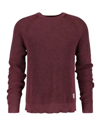 Rundhalspullover WASHED RIB C-NECK in verwaschener Optik
