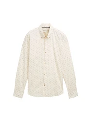 TOM TAILOR Denim Hemd Beige/Khaki/Weiß
