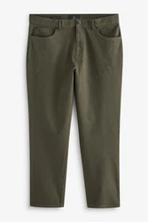 Next Straight Fit Hose im Jeans-Stil Khaki/Dunkelgrün