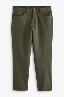 Next Straight Fit Hose im Jeans-Stil Khaki/Dunkelgrün Next Straight Fit Hose im Jeans-Stil Khaki/Dunkelgrün