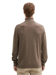 TOM TAILOR Strickpullover Rollkragenpullover Regular Fit Grau/Braun/Khaki/Beige/Dunkelbraun