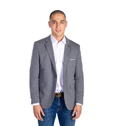 Denim Distriqt Jerseysakko Sportlich Jersey Sakko mit Stretch Antracite