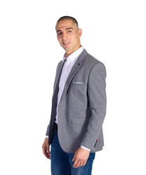 Denim Distriqt Jerseysakko Sportlich Jersey Sakko mit Stretch Antracite