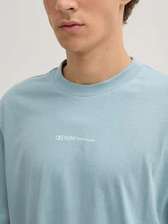 TOM TAILOR Denim T-Shirt mit Logo Print Blau/Hellblau