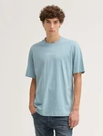 TOM TAILOR Denim T-Shirt mit Logo Print Blau/Hellblau