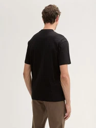 TOM TAILOR Denim T-Shirt mit Logo Print Schwarz