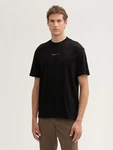 TOM TAILOR Denim T-Shirt mit Logo Print Schwarz