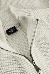 JOOP! Jeans Strickjacke 'Hajor' Khaki/Grau/Beige/Weiß/Creme