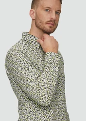 s.Oliver Langarmhemd Slim Fit Grün/Dunkelgrün