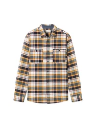 TOM TAILOR Shirt Overshirt Casual Fit Beige/Braun/Grau/Gelb/Rot