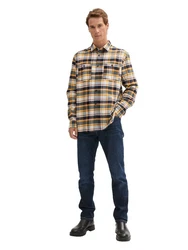 TOM TAILOR Shirt Overshirt Casual Fit Beige/Braun/Grau/Gelb/Rot