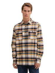 TOM TAILOR Shirt Overshirt Casual Fit Beige/Braun/Grau/Gelb/Rot