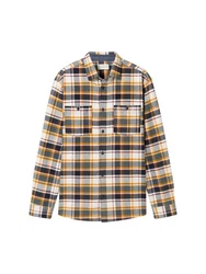 TOM TAILOR Shirt Overshirt Casual Fit Beige/Braun/Grau/Gelb/Rot