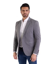 Denim Distriqt Jerseysakko Sportliches Herren Jersey Sakko mit besonderen Details Antracite