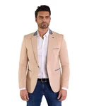 Denim Distriqt Jerseysakko Sportliches Herren Jersey Sakko mit besonderen Details Apricot