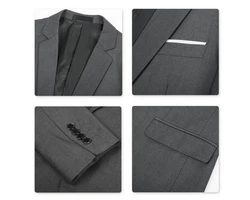 Allthemen Anzug Slim Fit Business Herrenanzug Dunkelgrau/Grau/Hellgrau
