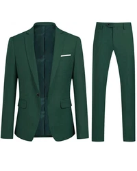 Allthemen Anzug Slim Fit Business Herrenanzug Dunkelgrün/Grün