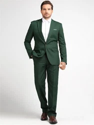 Allthemen Anzug Slim Fit Business Herrenanzug Dunkelgrün/Grün
