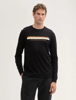 TOM TAILOR Denim T-Shirt Langarmshirt mit Logo Print TOM TAILOR Denim T-Shirt Langarmshirt mit Logo Print
