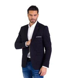 Denim Distriqt Sportliches Herren Slim Fit Jersey Sakko Schwarz