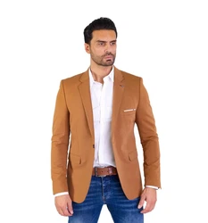Denim Distriqt Sportliches Herren Slim Fit Jersey Sakko Camel