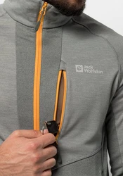 Jack Wolfskin Fleecejacke BLATTSTEIG FZ Hellgrau/Braun/Grau/Grün/Orange/Dunkelgrau