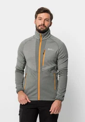 Jack Wolfskin Fleecejacke BLATTSTEIG FZ Hellgrau/Braun/Grau/Grün/Orange/Dunkelgrau
