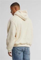 URBAN CLASSICS Hoodie Oversized Teddy Hoody Beige/Weiß/Creme