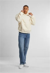 URBAN CLASSICS Hoodie Oversized Teddy Hoody Beige/Weiß/Creme