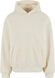URBAN CLASSICS Hoodie Oversized Teddy Hoody Beige/Weiß/Creme